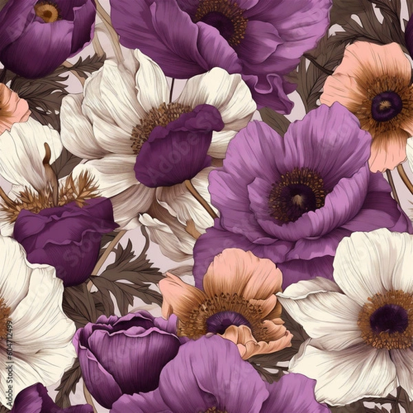 Obraz purple and white flowers