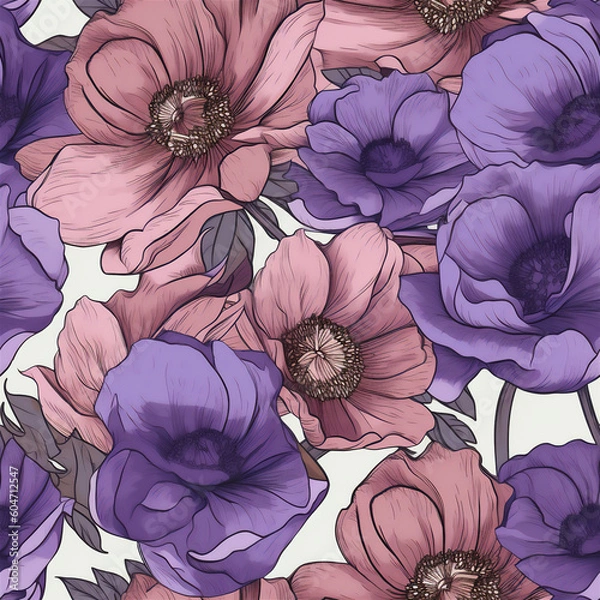 Obraz purple and white flowers