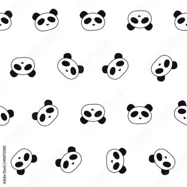Obraz seamless cute pattern with pandas vector
