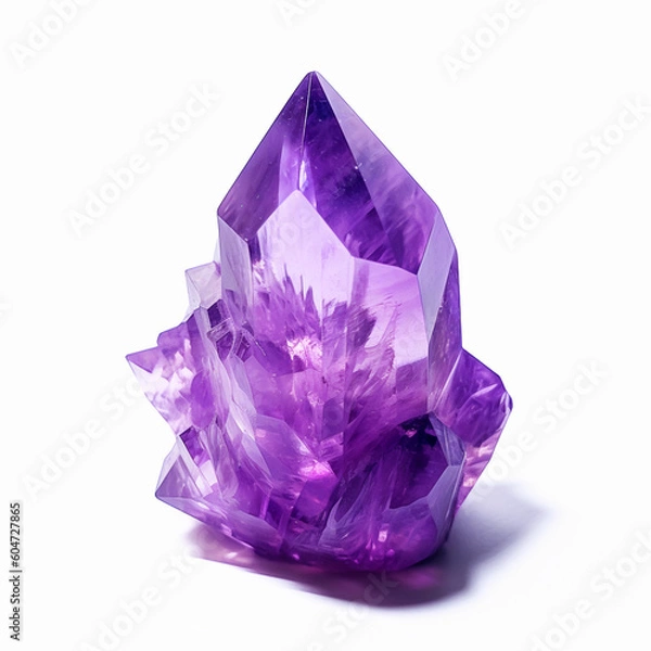 Fototapeta Tall purple amethyst quartz crystal geode tower.  Generative AI