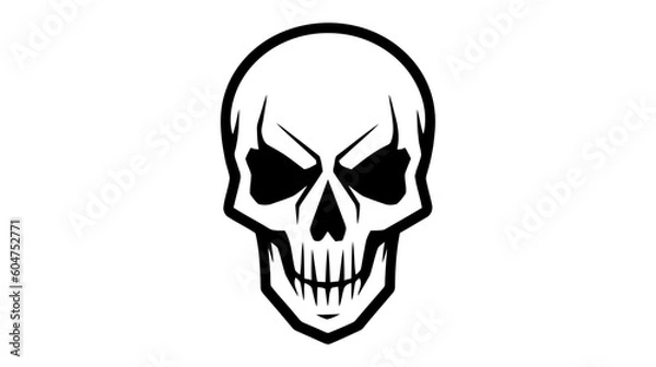 Fototapeta Skull and bones mortal symbol vector illustration isolated on white background