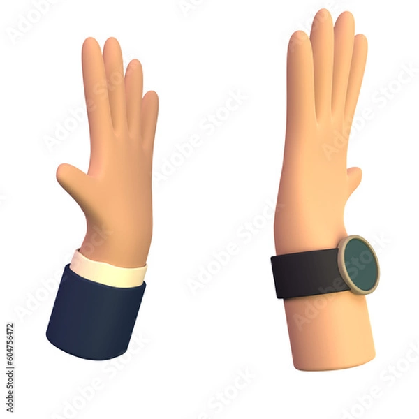 Fototapeta Creative Collection of 3D High Five 
Hands Icons for Your Designs