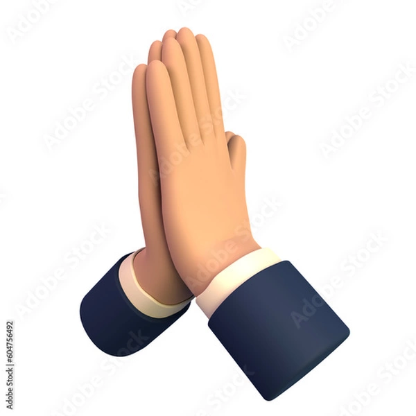 Fototapeta Creative Collection of 3D Prayer 
 Hands Icons for Your Designs