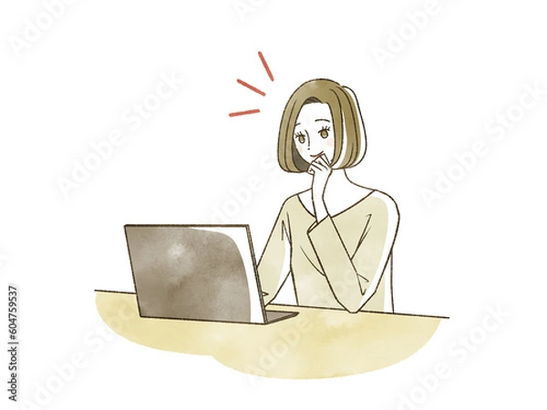 Obraz ノートパソコンを使っている女性