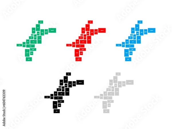 Fototapeta 愛媛県　地図_デフォルメ⑦