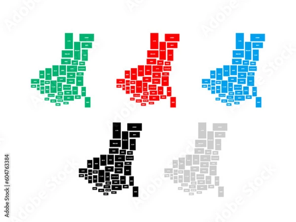 Fototapeta 茨城県　地図_デフォルメ⑦