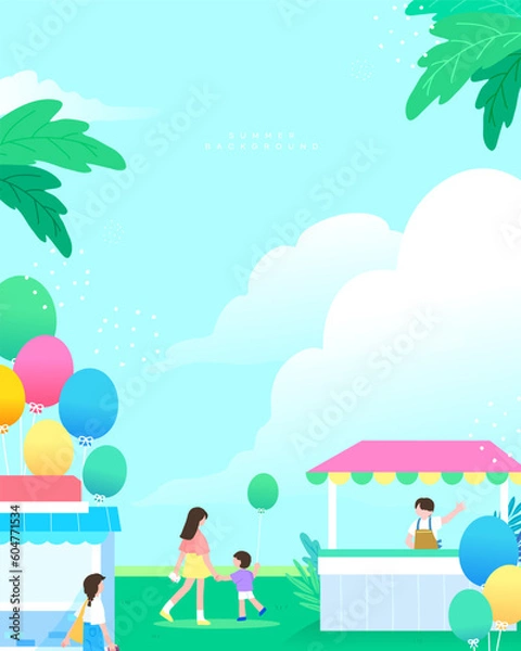 Fototapeta 다양한 여름 배경 일러스트 05
