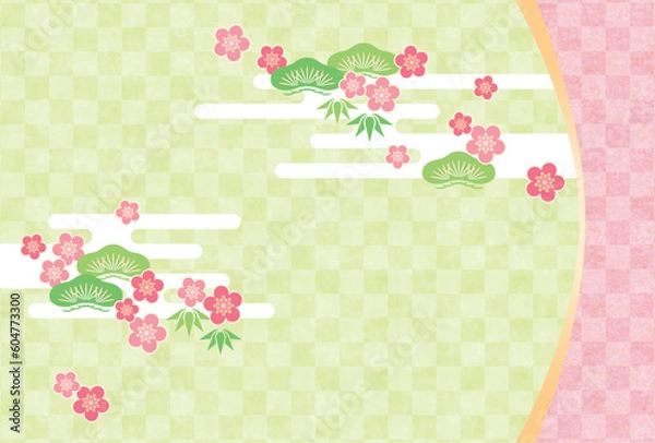 Obraz 和紙　和柄背景