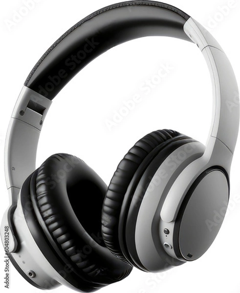 Fototapeta Wireless Headphone Isolated on White Background: High-Quality Bluetooth Headphone for Advertising and Product Catalogs