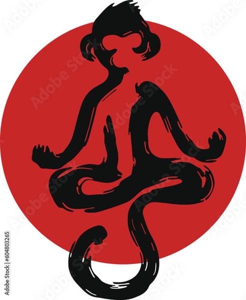 Obraz Monkey Do Yoga Brush Stroke Design