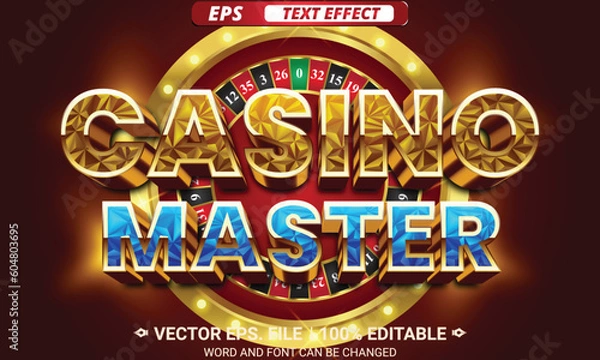 Fototapeta Casino master 3d editable vector text effect