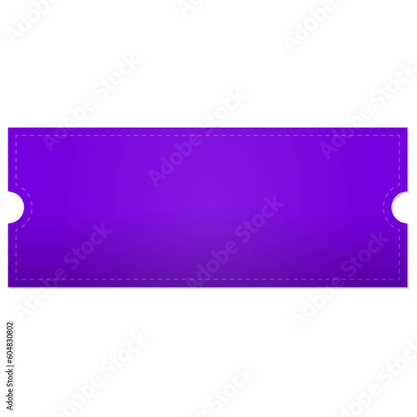 Fototapeta Blank Purple ticket and coupon with dashed line