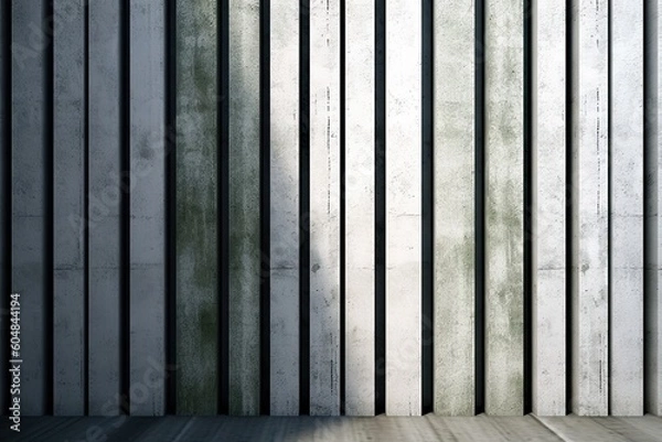 Fototapeta Render with gray vertical stripes Generative AI