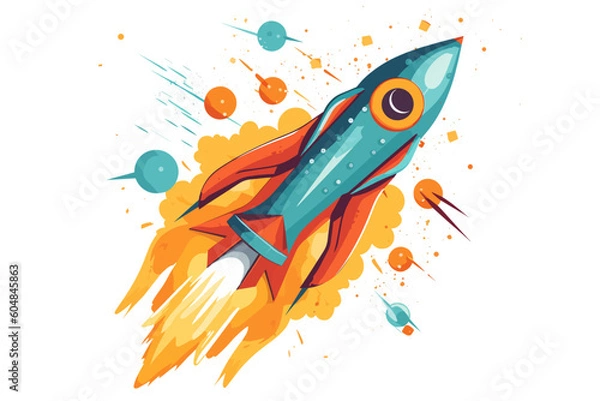 Obraz rocket in space, skyrocket