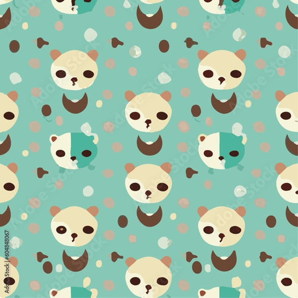 Obraz cute simple ferret pattern, cartoon, minimal, decorate blankets, carpets, for kids, theme print design
