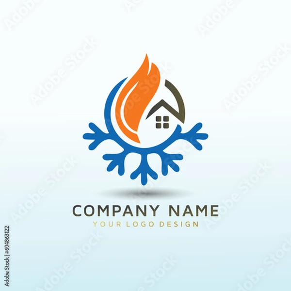 Obraz Heating and Air Conditioning Logo design