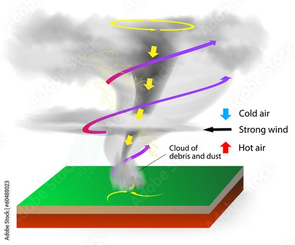 Obraz powstawanie tornad