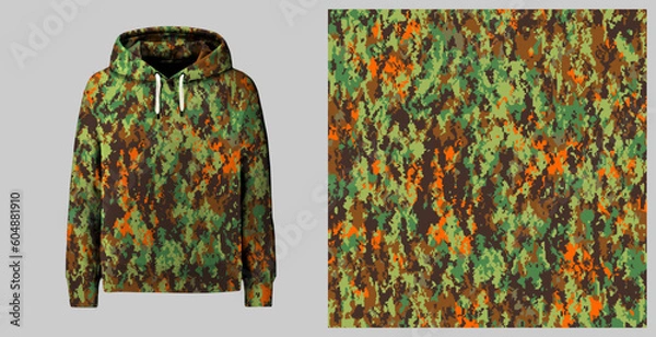 Obraz jacket hoodie camo pattern