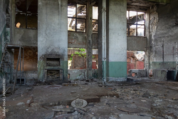 Obraz abandoned building in the town