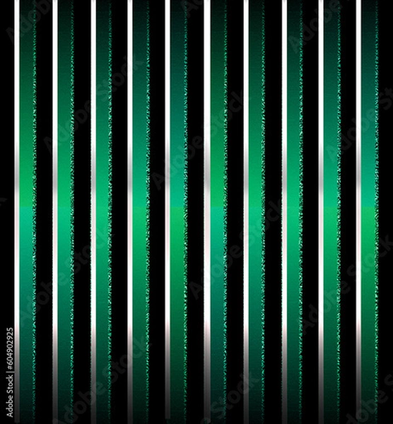 Obraz green metallic silver and black stripes