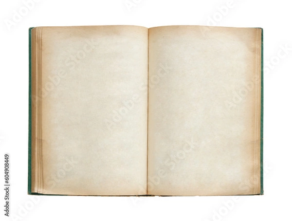 Fototapeta Old book open isolated with clipping path for mockup