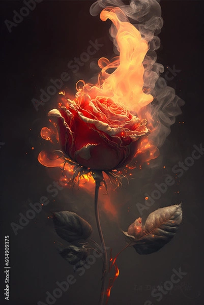 Obraz ROSE IN FLAMES