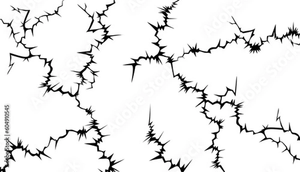 Obraz Background with cracks on the surface. Structure of black and white vector cracks.