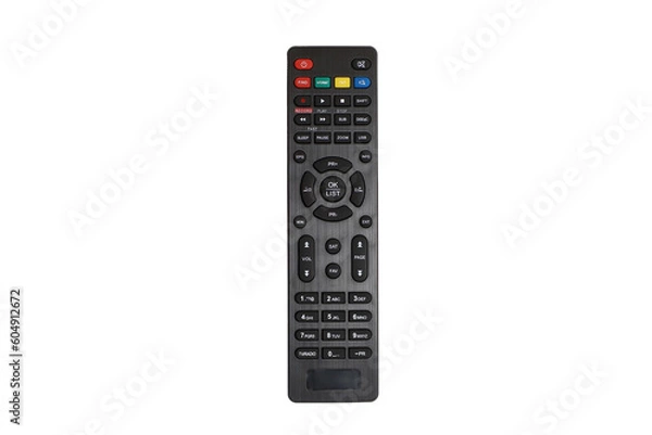 Fototapeta Tv remote controller, remote control device, isolated white background, png isolated