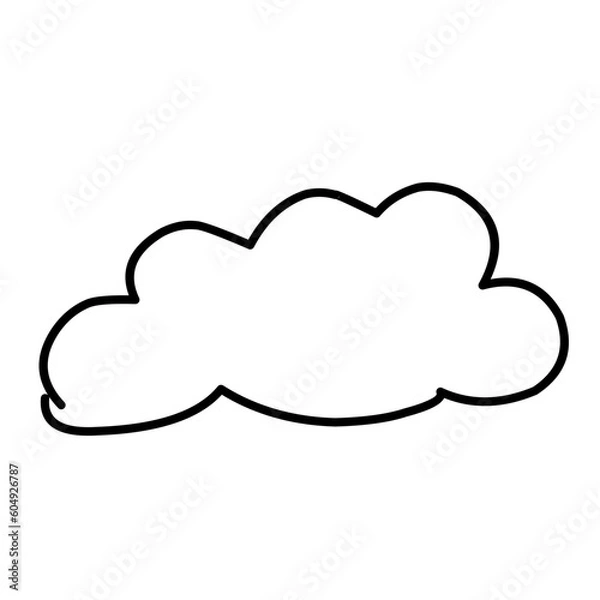 Fototapeta Cloud Line Icon 