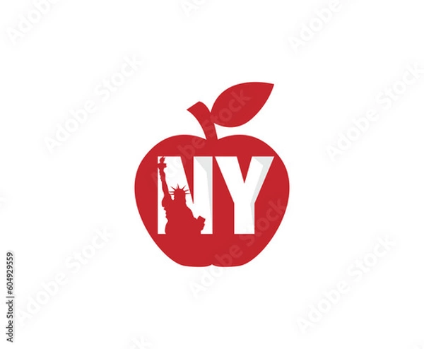 Obraz New York Apple Logo Design Template