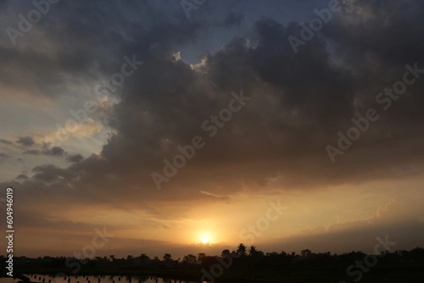 Obraz silhouette view at sunset