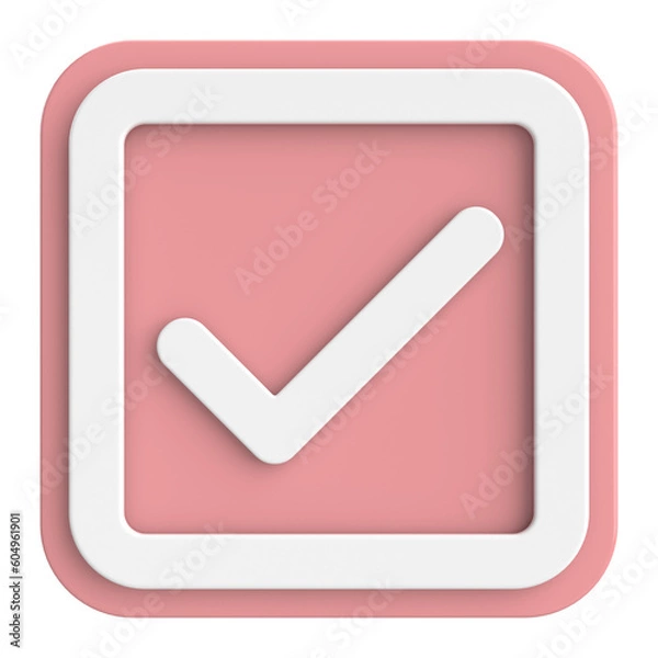 Fototapeta 3D checkbox. Check mark. 3D illustration.