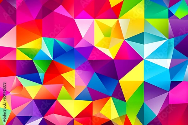 Fototapeta Abstract illustration - modern art colorful painting with geometrical patterns. Generative AI