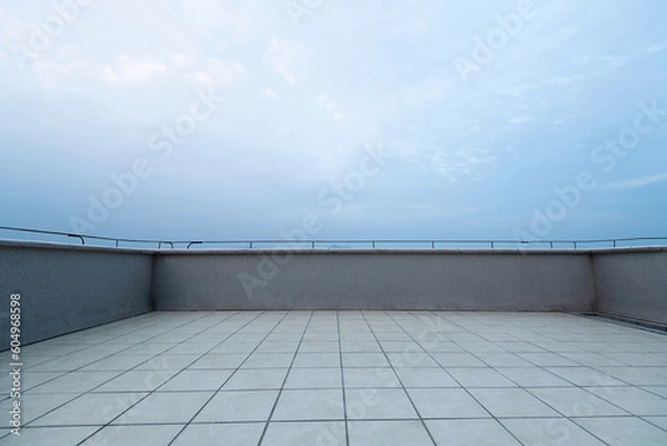 Fototapeta Background of empty platform under blue sky