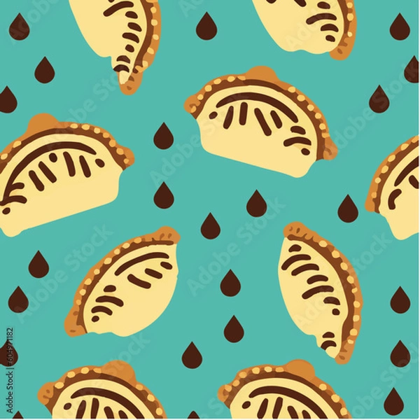 Obraz cute simple cornish pasty pattern, cartoon, minimal, decorate blankets, carpets, for kids, theme print design
