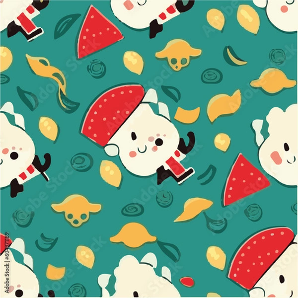 Obraz cute simple ceviche pattern, cartoon, minimal, decorate blankets, carpets, for kids, theme print design
