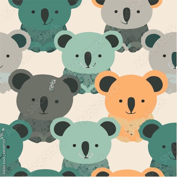 Obraz cute simple koala pattern, cartoon, minimal, decorate blankets, carpets, for kids, theme print design

