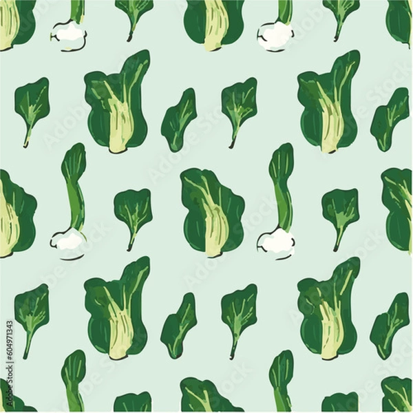 Obraz cute simple bok choy pattern, cartoon, minimal, decorate blankets, carpets, for kids, theme print design
