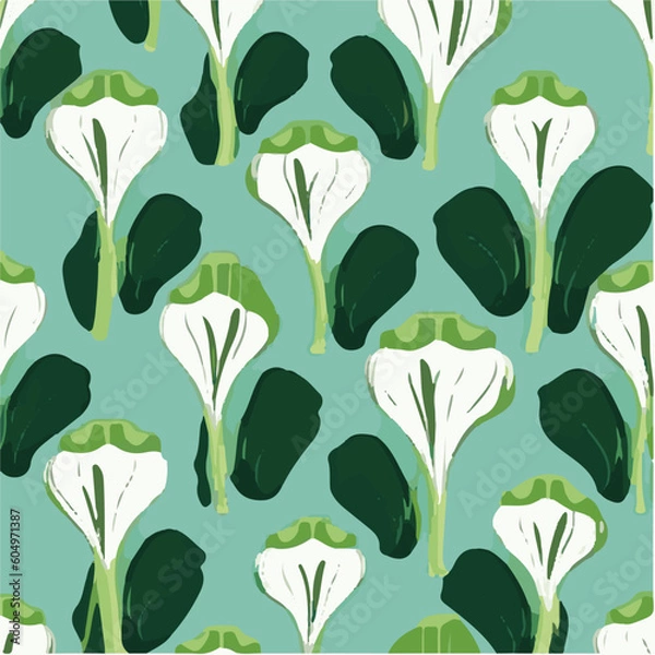 Obraz cute simple bok choy pattern, cartoon, minimal, decorate blankets, carpets, for kids, theme print design
