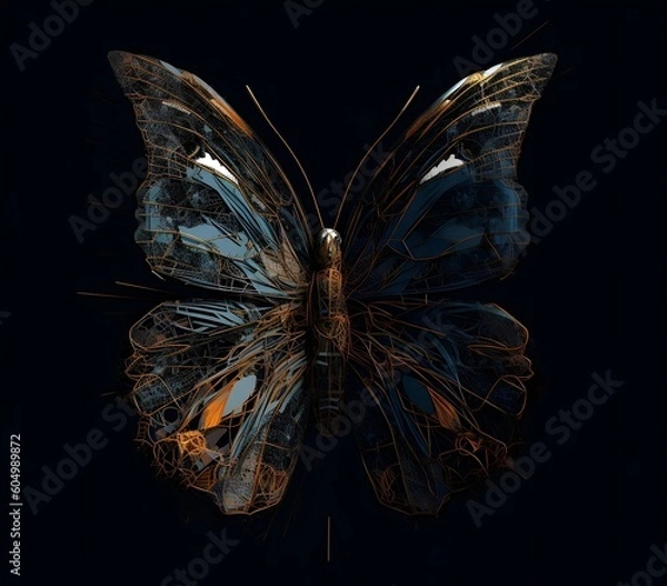 Obraz "butterfly on black background"Ai