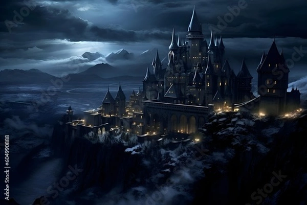 Obraz "night view of the castle"Ai