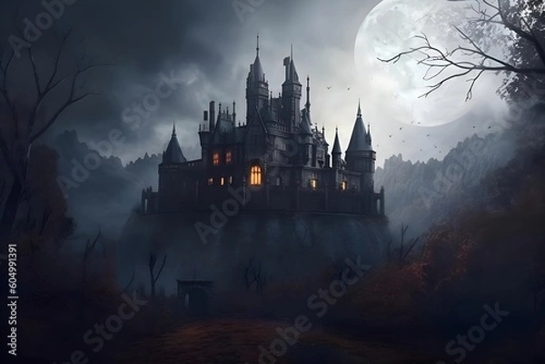 Obraz "Moonlit Fantasy: Secrets of the Night Castle"aI