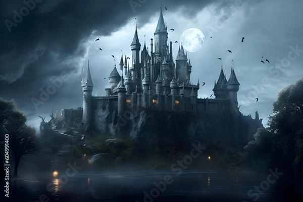 Obraz "Moonlit Fantasy: Secrets of the Night Castle"aI