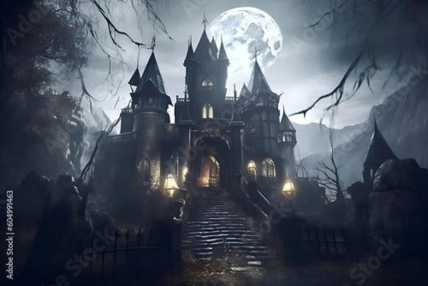 Obraz "Moonlit Fantasy: Secrets of the Night Castle"aI