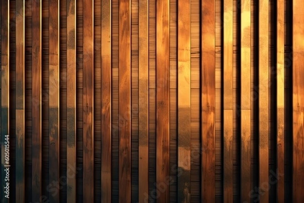 Fototapeta Wooden slats texture for interior decoration, Texture wallpaper background, backdrop Texture for Architectural 3D rendering. Generative AI