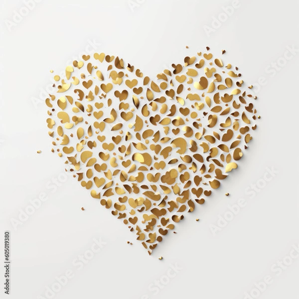 Fototapeta Konfetti Herz gold