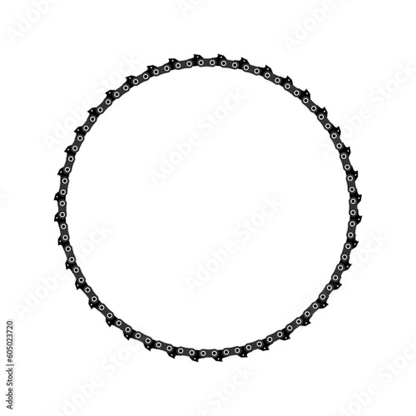 Obraz Circle Chainsaw chain on a white background. Vector illustration.