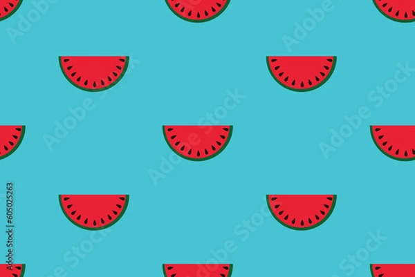 Obraz Seamless pattern with watermelon slices. Vector illustration. Summer watermelon background.