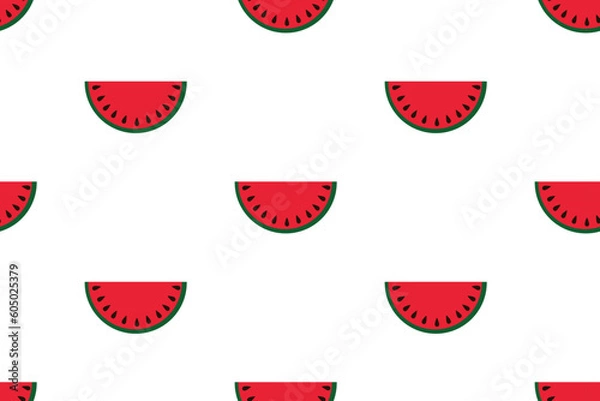 Obraz Seamless pattern with watermelon slices. Vector illustration. Summer watermelon background.