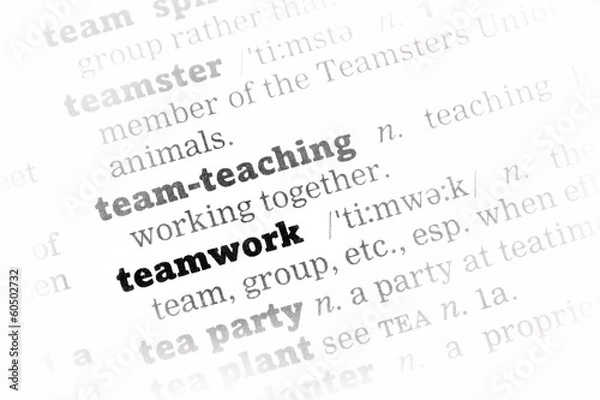 Fototapeta Teamwork Dictionary Definition